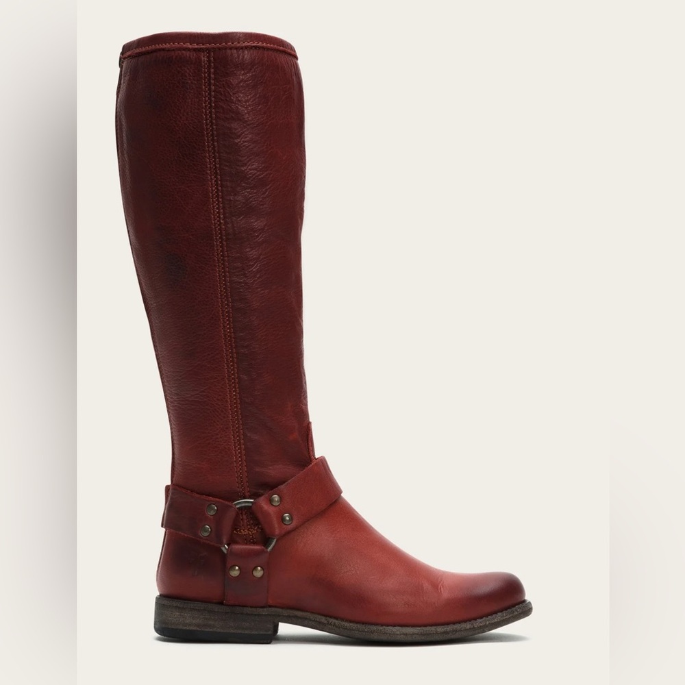 Frye Phillip Harness Tall (Burnt Red)